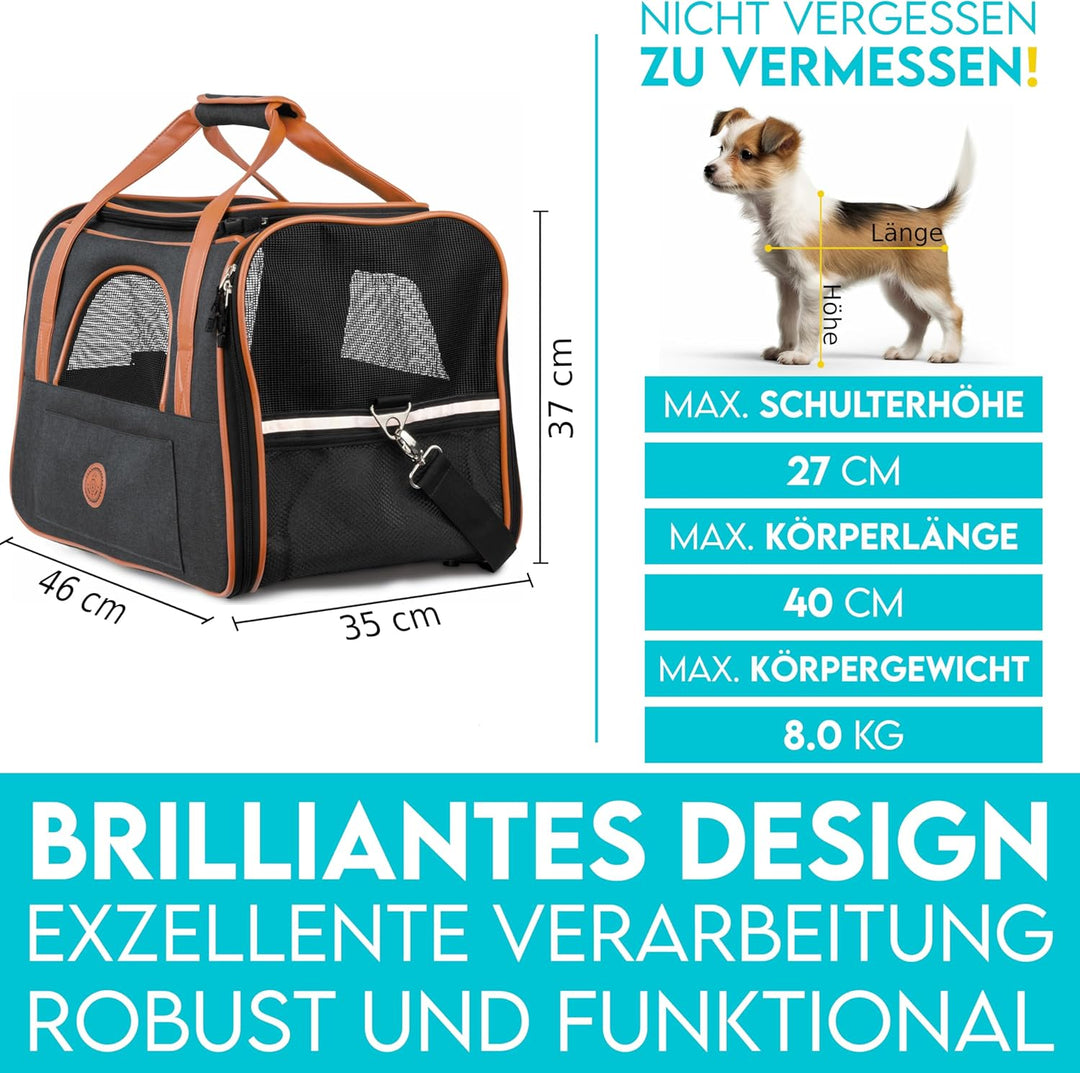 HUND IST KÖNIG Hundetasche &amp; Katzentasche bis 8kg - Hochwertige Hundetragetasche - Transporttasche f