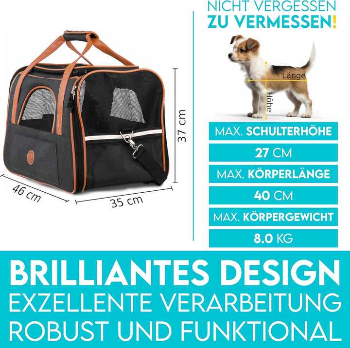 HUND IST KÖNIG Hundetasche &amp; Katzentasche bis 8kg - Hochwertige Hundetragetasche - Transporttasche f