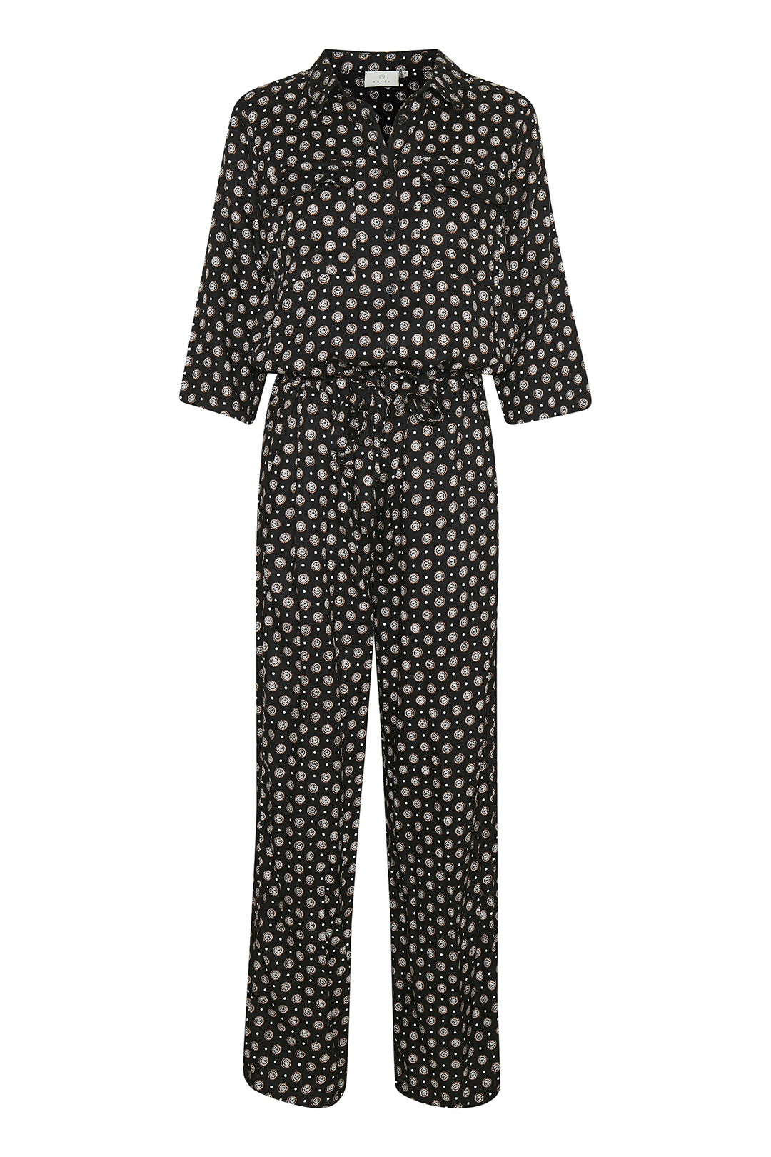 KAFFE Damen Jumpsuit 44 Black Tie/dot AOP, 44 Black Tie/dot AOP