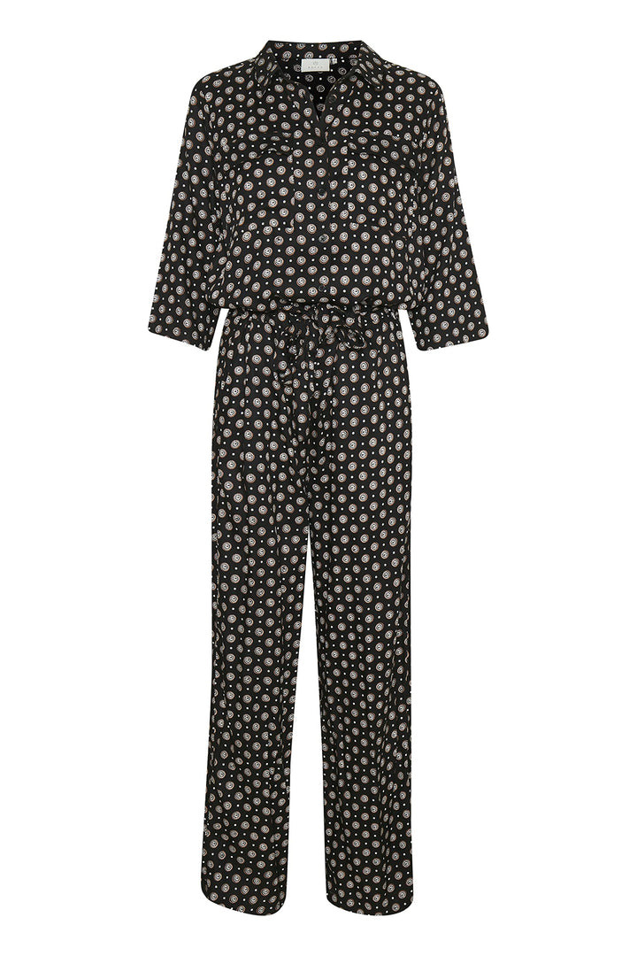 KAFFE Damen Jumpsuit 44 Black Tie/dot AOP, 44 Black Tie/dot AOP