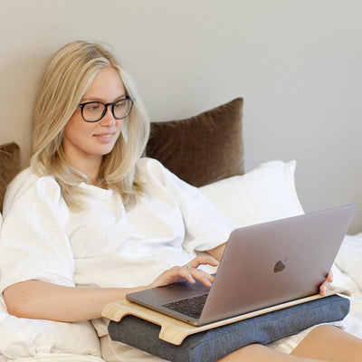 Bosign. Knietablett Laptray mit Sitzsack-Kissen für Laptop, Frühstück. Rutschfestes Tablett. Abnehmb