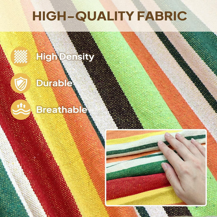 ANYOO Hängematte Outdoor Baumwolle Bequemer Stoff mit Baumfreundlichen Gurten zum Aufhängen, Robuste