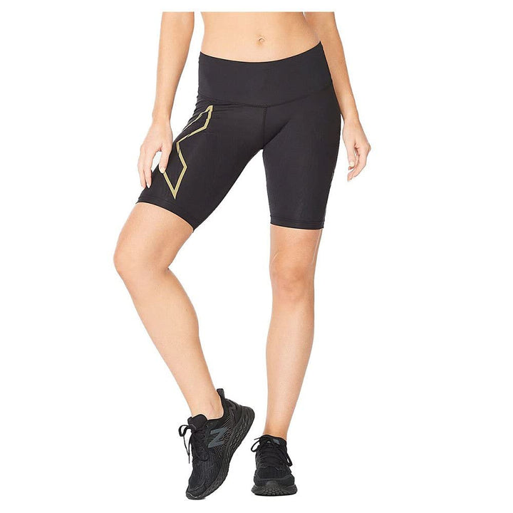 2XU Damen Shorts Light Speed Mid-Rise Compression Shorts L Schwarz, L Schwarz