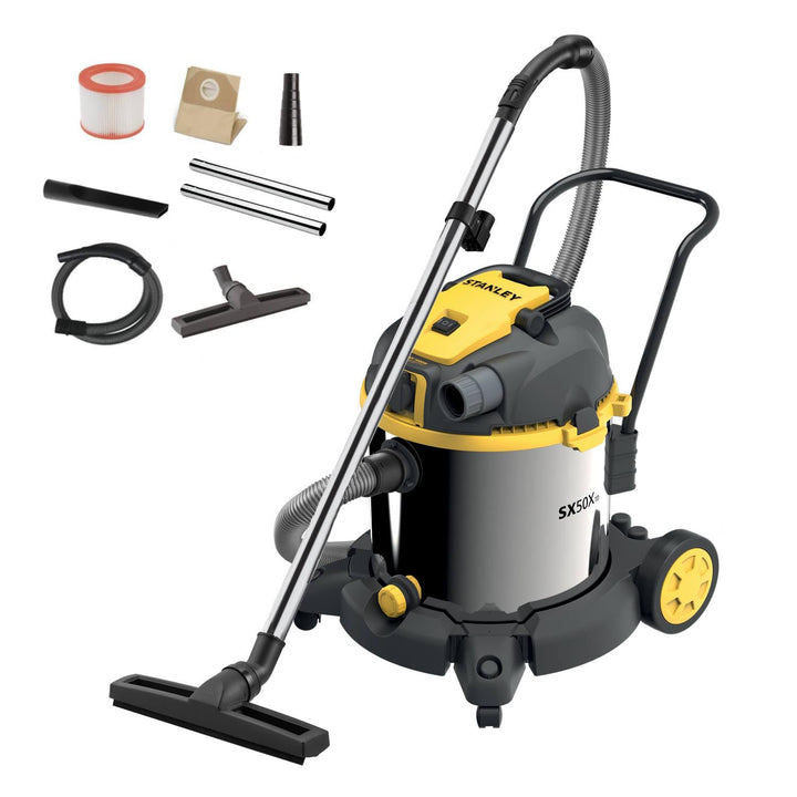 Stanley Nass und Trockensauger SXVC50XTDE (1600 W, 50 l) Steel 50 l - Power Tool Socket, Steel 50 l