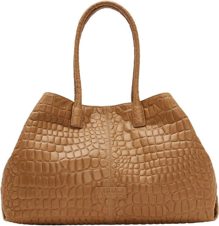 Liebeskind Damen Croco Chelsea Shopper Large Golden Amber, Golden Amber
