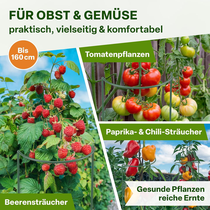 TTL GARDEN Strauchstützen 140cm x 40cm 2er Set - Pflanzenstütze Stahl rostfrei Kunststoff beschichte
