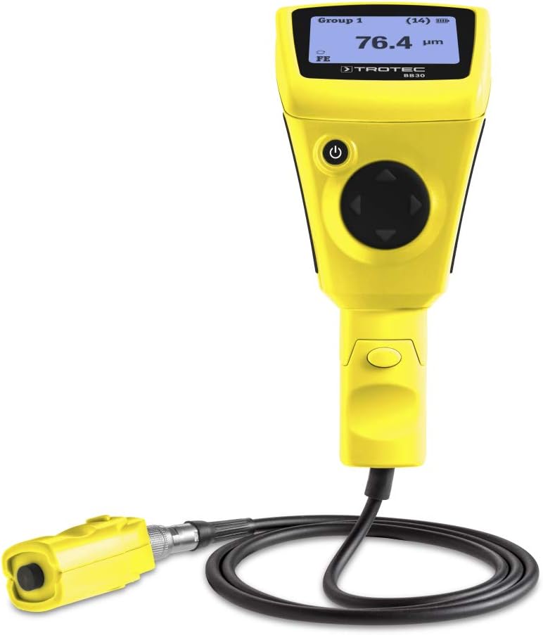 TROTEC Lackmessgerät BB30 – Lackschichten Messgerät für Auto – Messbereich 0 µm bis 2.000 µm, Speich
