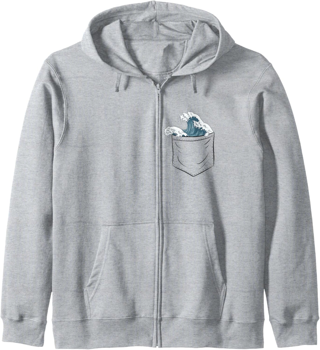 Wild brechende japanische Welle in deiner Tasche Kapuzenjacke