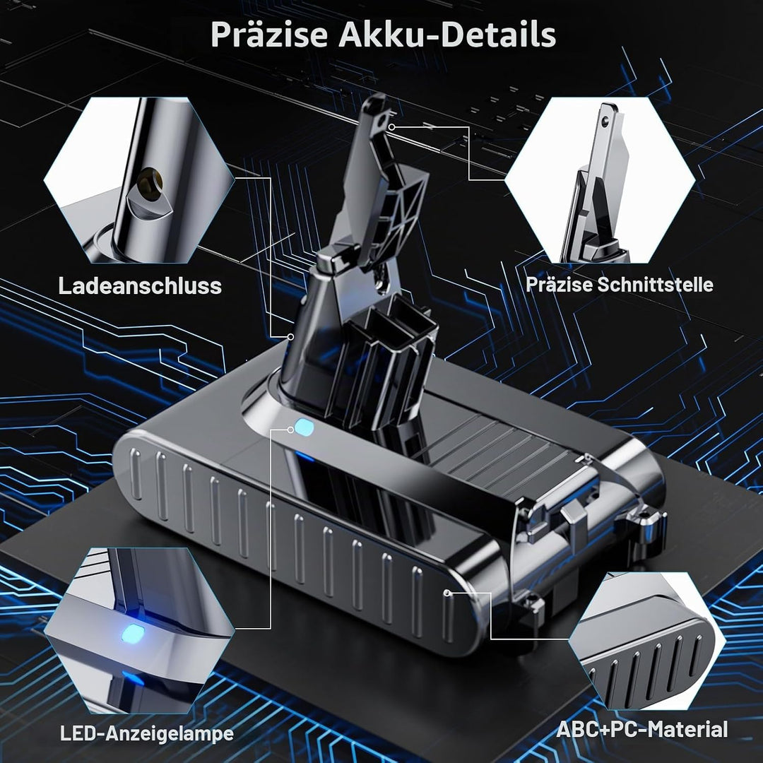 V7 Akku für Dyson, Ersatzakku für Dyson SV11 Kompatibel mit V7 SV11 Animal Motorhead Trigger Fluffy