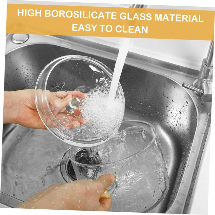 HEMOTON Glas Kochtopf 1.35L Hoch Borosilikat Glas Schmortopf Mit Deckel Und Doppelgriff Für Elektrok