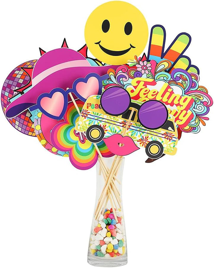 70th Birthday Decoration Photo Props, 41 Stück 1970 Photo Props mit Stöcken für Party Decoration, Pa
