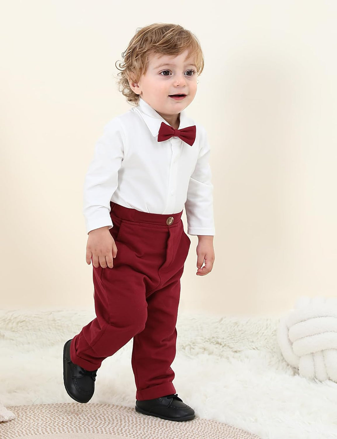 mintgreen Baby Anzug Junge, 3 Stück Formelles Outfit Taufanzug Gentleman Smoking Shirt & Weste + Hos