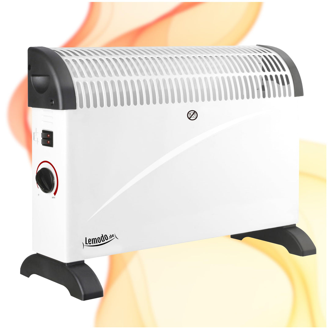 Lemodo, Konvektor Heizung elektrisch, 2000 W Elektroheizung mit 3 Leistungsstufen und Thermostat, ge