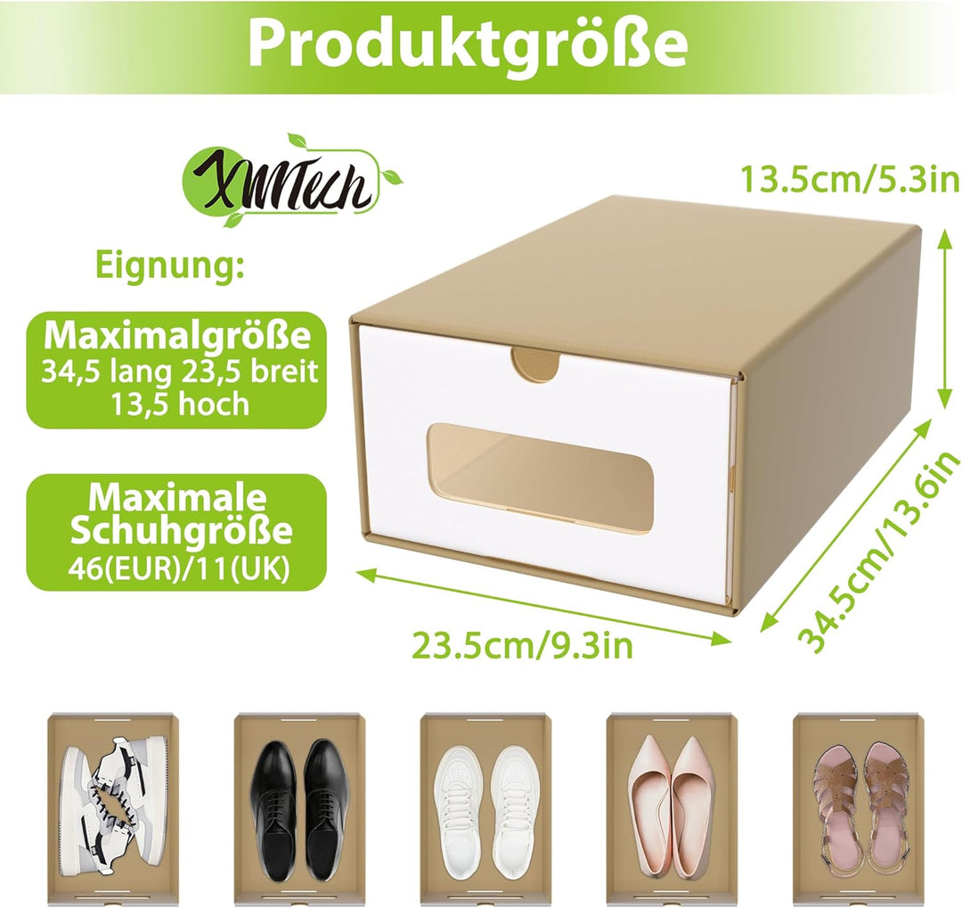 10 Stück Schuhaufbewahrung mit Sichtfenster Aufbewahrungsbox Schuhboxen Sneakerbox Storage Box Schuh