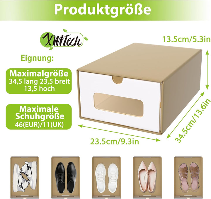10 Stück Schuhaufbewahrung mit Sichtfenster Aufbewahrungsbox Schuhboxen Sneakerbox Storage Box Schuh