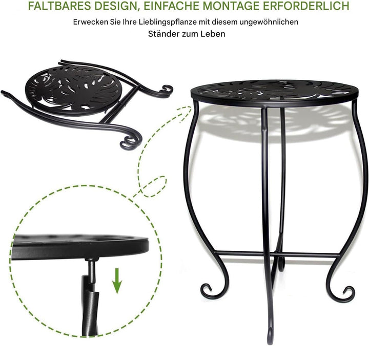 Aussen Pflanzenständer - Metall Pflanzentopfständer 38 Cm,Dekoratives Rundes Pflanzen- und Blumenreg