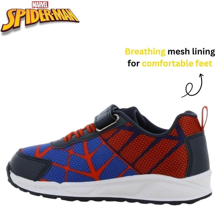 Leomil Spiderman Blinkschuhe Jungen Spiderman Schuhe Kinder, Ideal for Schule und Freizeit 25 EU Bla