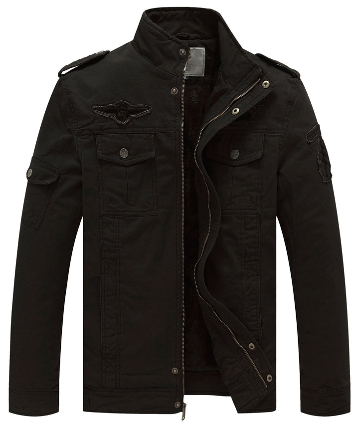 WenVen Herren Klassisch übergangsjacke Winter Warme Jacke Lässige Outdoor Winddichter Mäntel Verdick