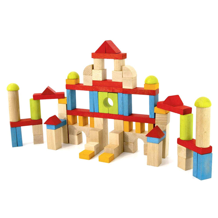 Jeujura J8243 82 Stück Holzbausteine in Box, merhfarbig
