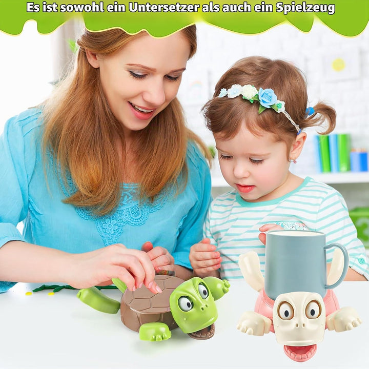 2 Stück Turtle Coaster, 3D-Gedruckter Schildkröten-Untersetzer,lustigem Gesicht Schildkröte Coasters
