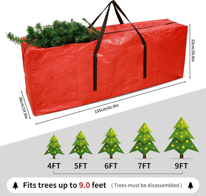 Funshot Weihnachtsbaum Aufbewahrungstasche - Rot Urlaub extra gross für bis zu 7.5Ft Baum Lagerung,