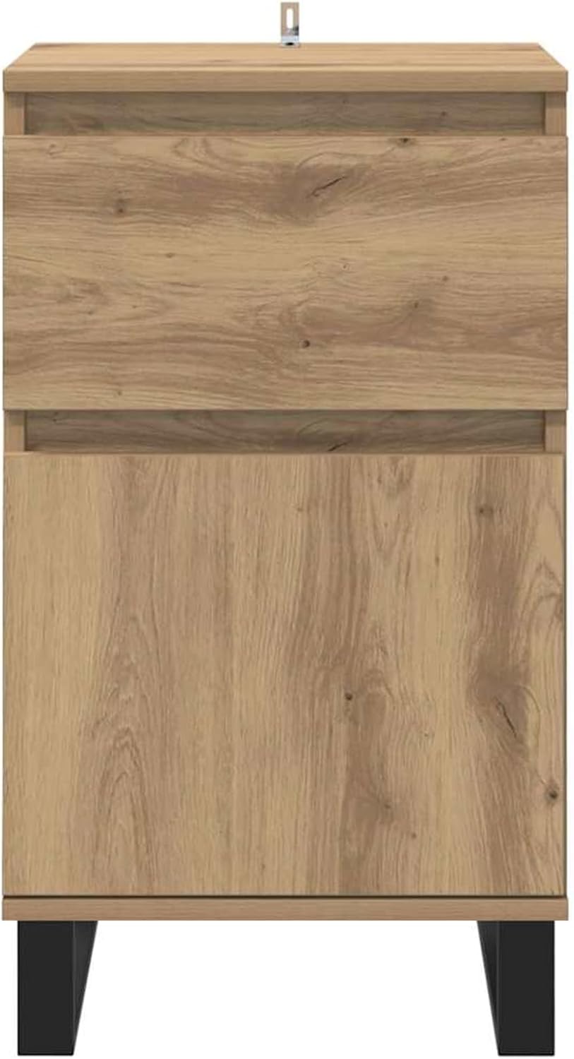 Homgoday Sideboard Eiche handwerklich 35 x 40 x 70 cm Holzwerkstoff Anrichte Model881769