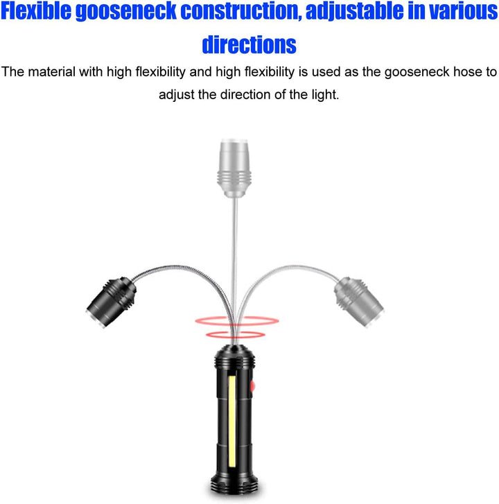Grilllicht mit Seitenlampe, Flexibles Schwanenhals-Grilllicht, Magnetfuss, Wasser- und hitzebeständi