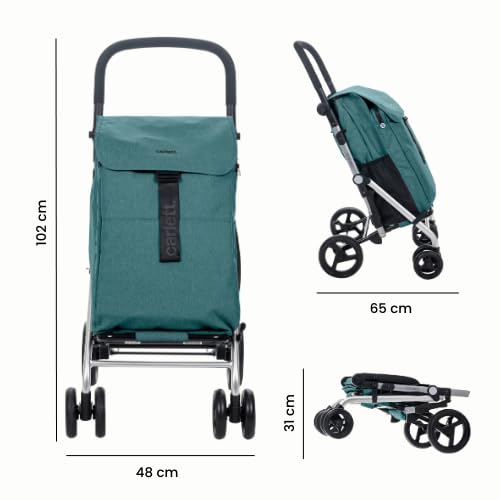 Carlett Einkaufstrolley mit 4 Rädern | Lett470 CLASSIC family | Zusammenklappbarer Einkaufswagen mit