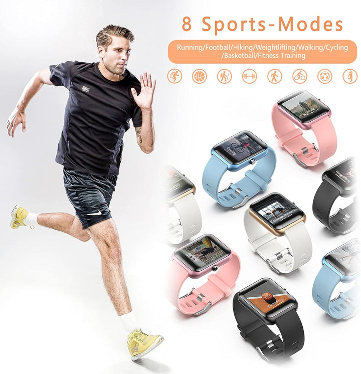 SUPBRO Smartwatch Fitness Armband Tracker 1,3" Herzfrequenzmessungen Schlafüberwachung Smartphone-Be