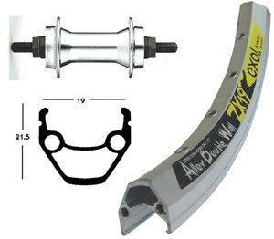 Bike-Parts Unisex – Erwachsene V-Rad 75Alunabe Laufrad, Silber, 1size