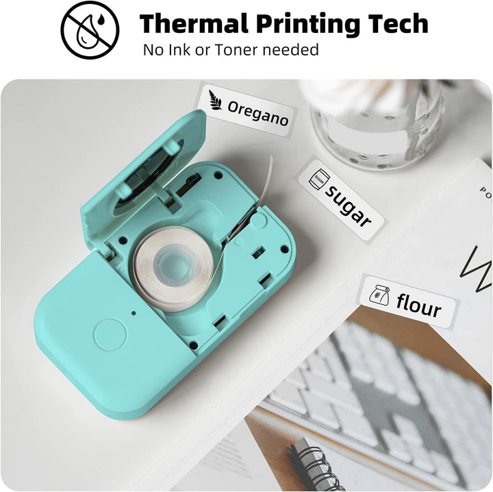 Phomemo D30 Mini Etikettendrucker - Beschriftungsgerät Selbstklebend Bluetooth Etikettiergerät,Label