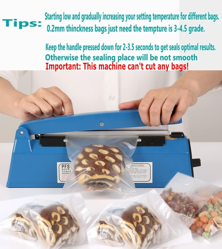 Impulse Heat Sealer 20.3 cm Impulse Bag Sealer Poly Bag Sealing Machine Heat Sealing Machine with Re