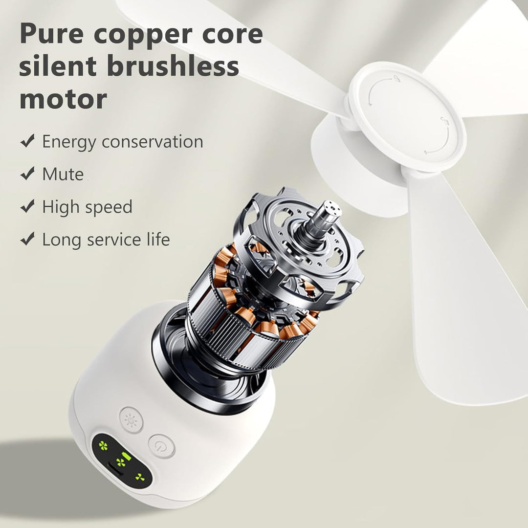 Camping Ventilator mit Licht, USB Campingventilator mit Fernbedienung, Aufladbar 8000mAh, Tragbarer
