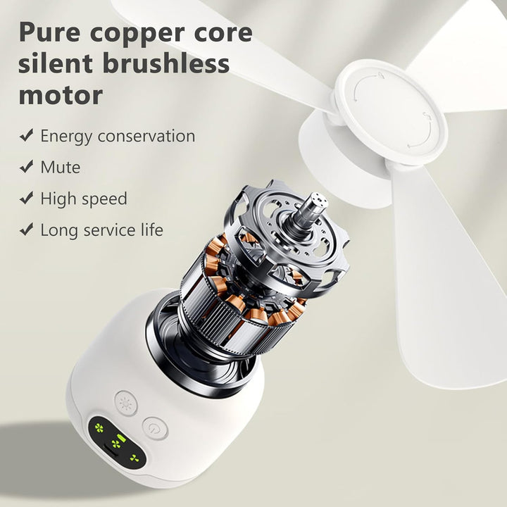 Camping Ventilator mit Licht, USB Campingventilator mit Fernbedienung, Aufladbar 8000mAh, Tragbarer