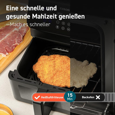 COSORI Heissluftfritteuse mit aktualisierter Rapid Air Technologie,1,4kg, 6,2L, 55% Energieeinsparun