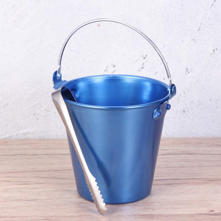 STOBAZA Aluminiumlegierung Eiskübel Mit Blauer Weinkühler Für Bars Ktv Und Partys Praktischer Eisbeh