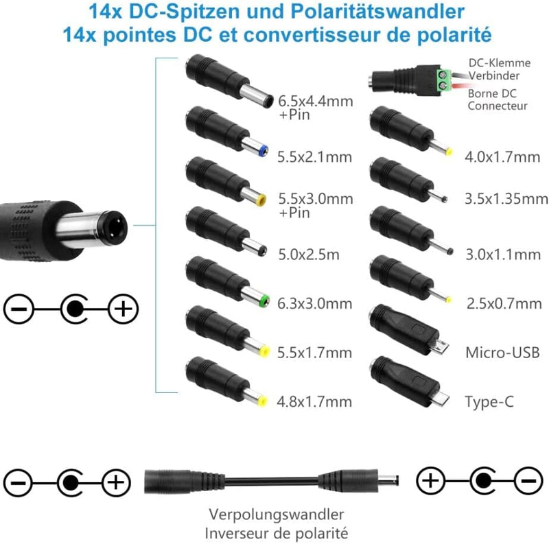 SHNITPWR Universal Netzteil 3V 4.5V 5V 6V 9V 12V Netzteil AC/DC 1A 2A 2.5A 30W Schaltnetzteil Adapte
