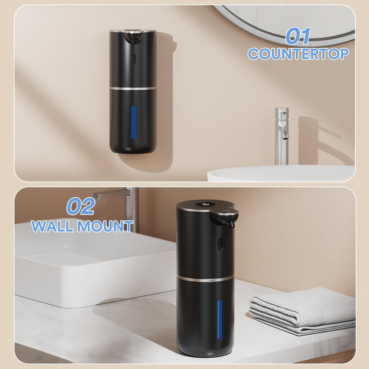 Seifenspender Automatisch,380ml Elektrischer Seifenspender mit Digitalanzeige,Wandbefestigung,Berühr