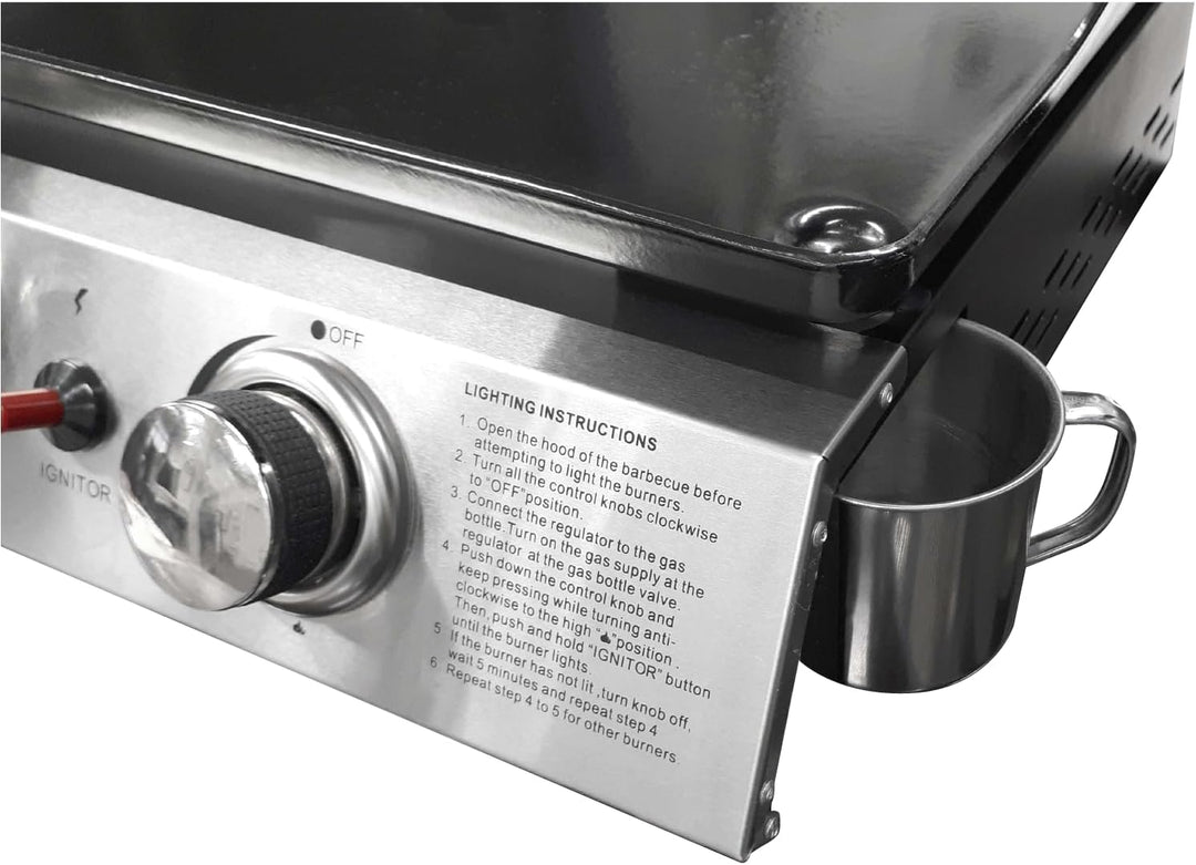 JUSTUS BBQ-Gas-Plancha Grilleau 2, Grillwanne aus emailliertem Stahl, 2 Grillzonen, 1327 04, Edealst