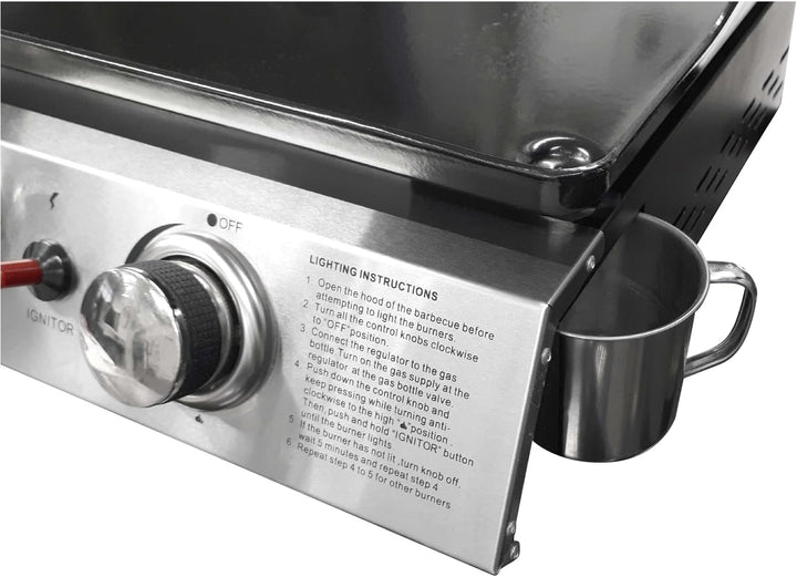 JUSTUS BBQ-Gas-Plancha Grilleau 2, Grillwanne aus emailliertem Stahl, 2 Grillzonen, 1327 04, Edealst