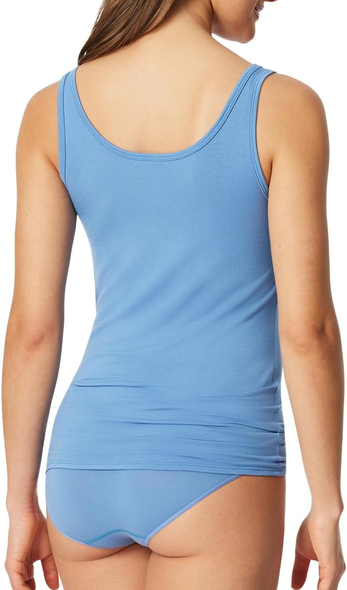Schiesser Damen Unterhemd Top Trägertop 2er Pack Doppelpack - 162896 4 X Hellblau (920) 38, 4 X Hell