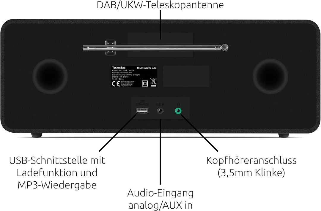 TechniSat DIGITRADIO 330 - DAB+ UKW Stereo Radio mit CD-Player (Bluetooth 5.3, USB MP3-Wiedergabe un