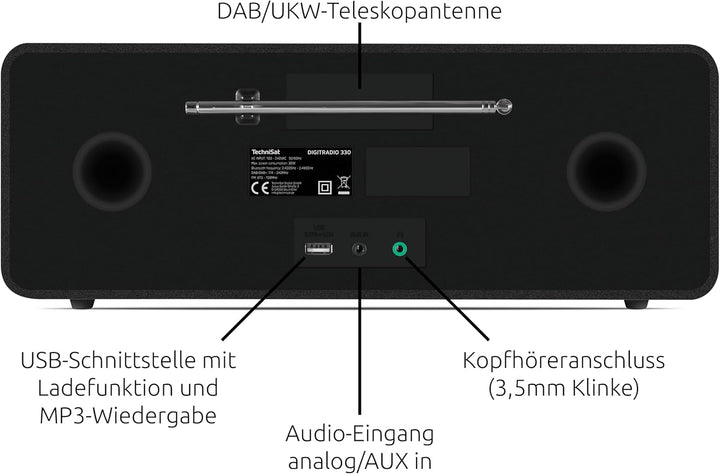 TechniSat DIGITRADIO 330 - DAB+ UKW Stereo Radio mit CD-Player (Bluetooth 5.3, USB MP3-Wiedergabe un