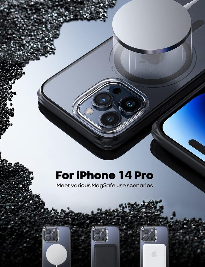 Lamicall iPhone 14 Pro Magnetische Hülle für Magsafe - [Upgrade Airbag Schutz] Extrem Dünn Handyhüll