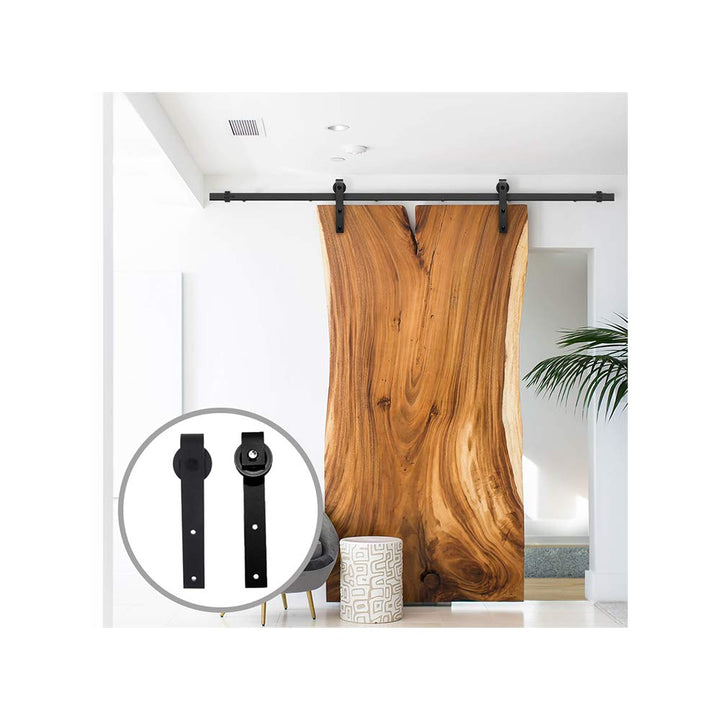 9FT/274 cm Schiebetür Kit Scheunentor Hardware Schiebetür Hardware Kit für Eine Tür/J-Form/LWZH 9FT=