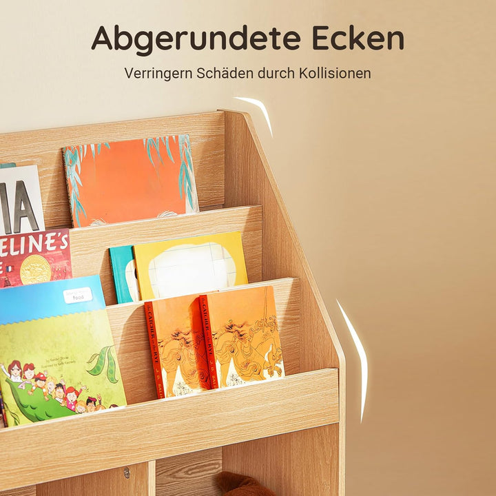 SoBuy Bücherregal Kinder Montessori Regal Kinderzimmer mit 3 Ablagefächern und 2 offenen Fächern Kin