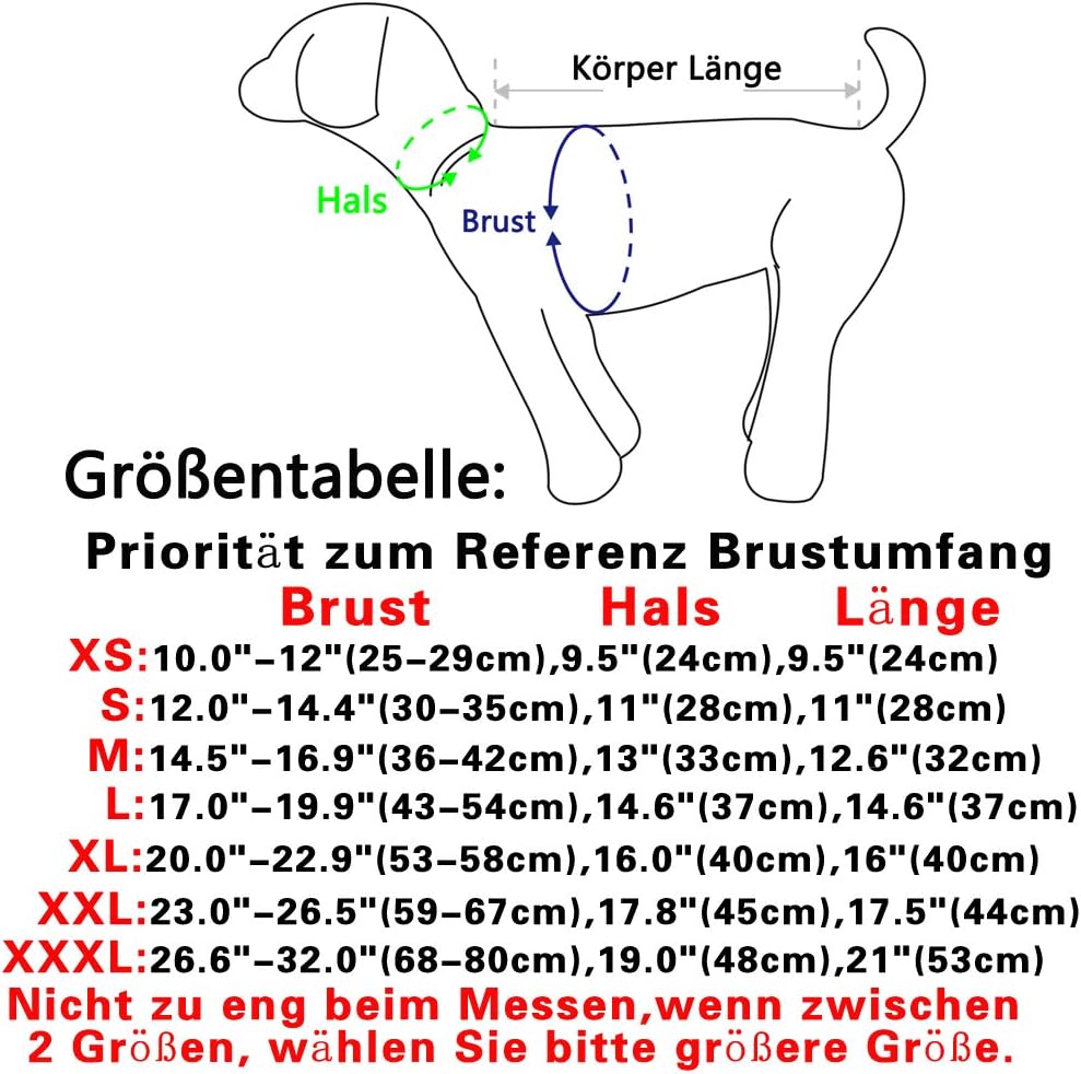 Mit Fleece gefütterte Hundejacke mit 2 Schichten von JoyDaog, sehr warm für den Winter und kaltes We