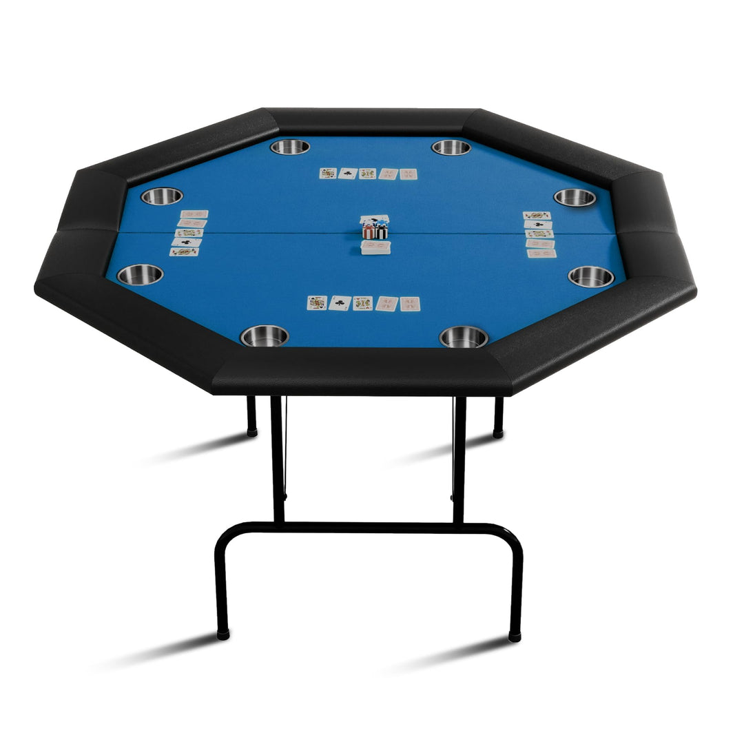 Garvee Professioneller Poker Tisch für 8 Spieler – Klappbarer Oktagon Spieltisch mit Edelstahl-Geträ