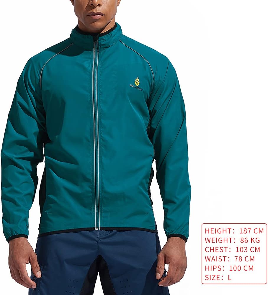 WOSAWE Herren-Fahrradjacke Winddichte wasserdichte MTB Mountainbike Jacket Für Radfahren, Joggen &amp; W