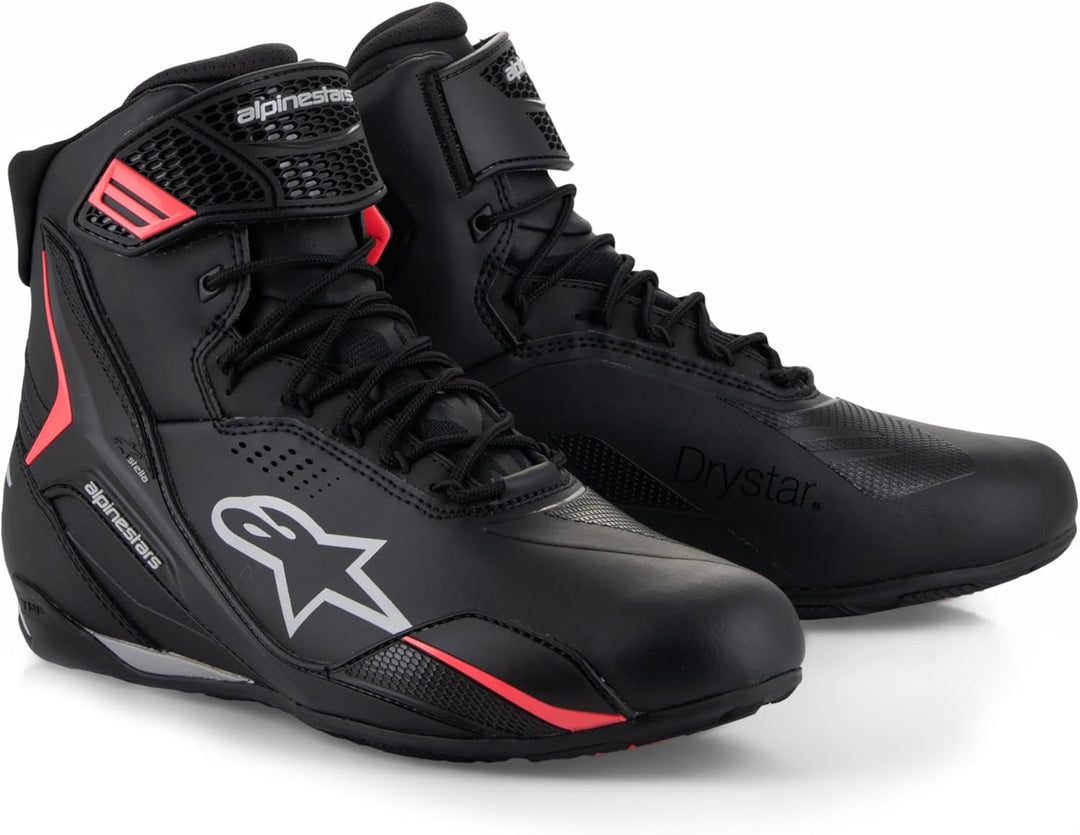 Alpinestars Stella Faster-4 Drystar Schuhe 42 EU Schwarz Grau Pink, 42 EU Schwarz Grau Pink